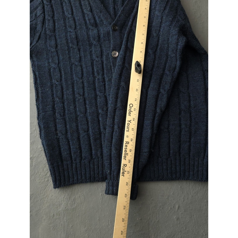 Vintage 1960s Jantzen Country Squire Worsted Wool Cable Knit Cardigan Sweater M - Picture 10 of 11